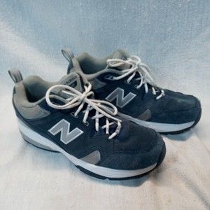 New Balance 609 Athletic Shoes Navy Grey White Mens Size 9 4E Extra Wide